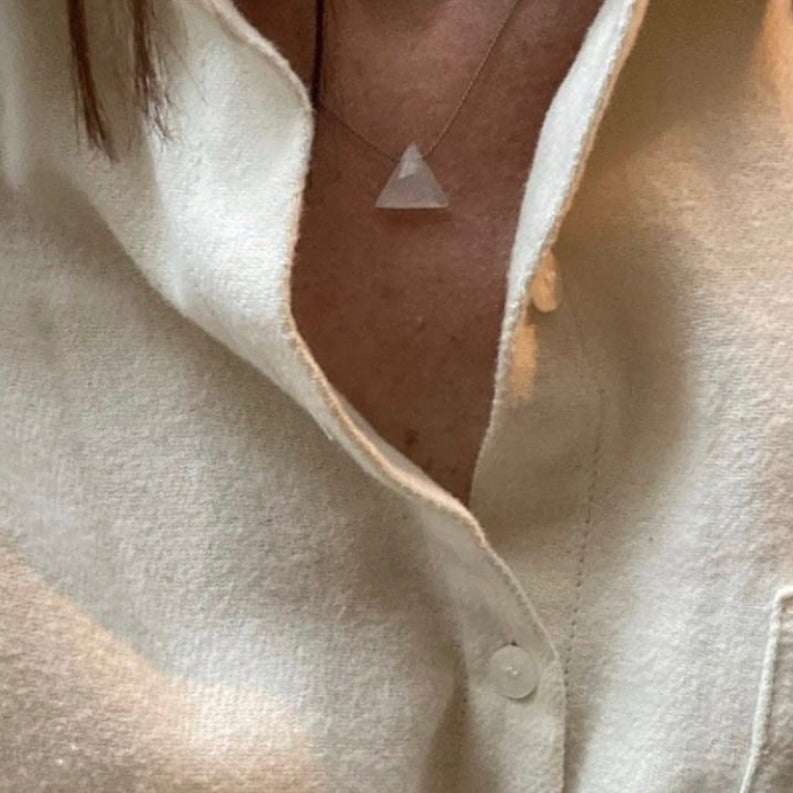 Crystal Charm Necklace | Emerald Pyramid