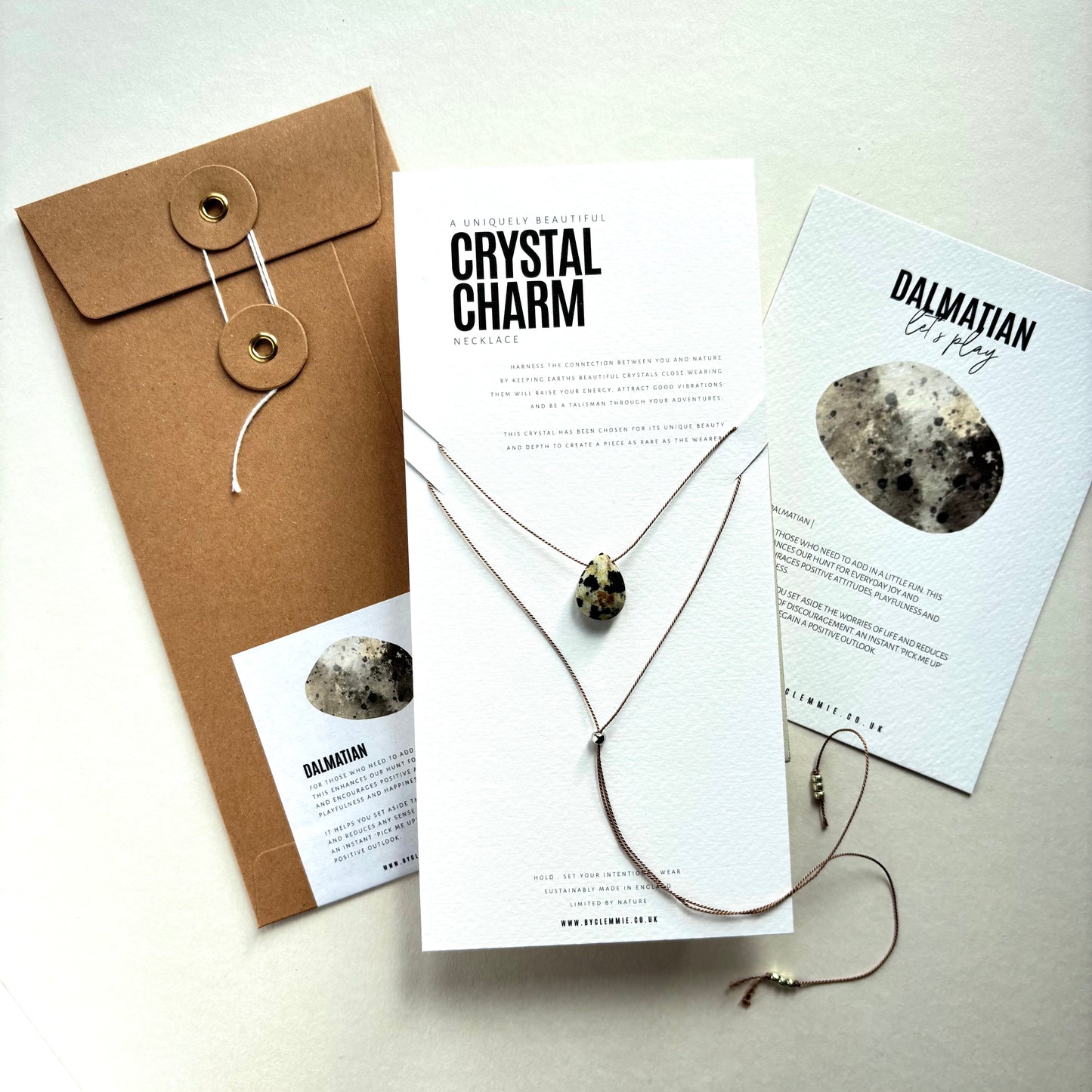 Crystal Charm Necklace | Dalmatian Drop