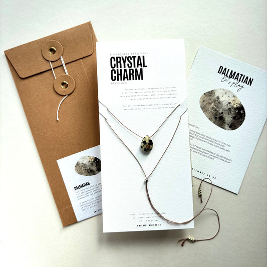 Crystal Charm Necklace | Dalmatian Drop