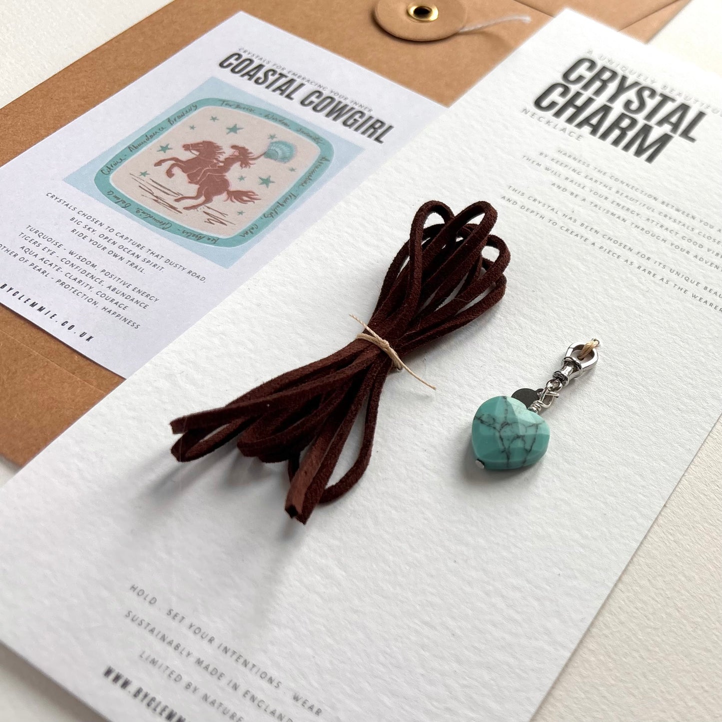 Turquoise Heart | Charm + String