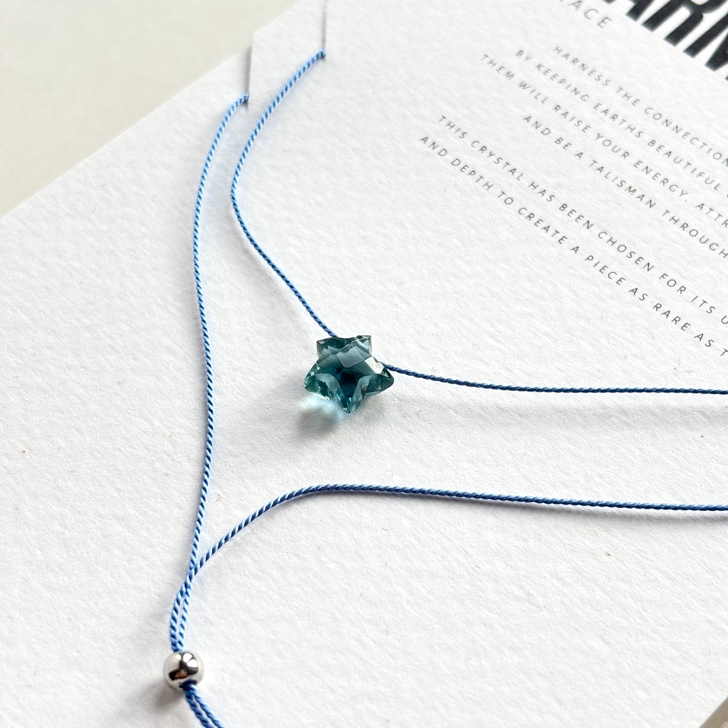 Crystal Charm Necklace | Blue Topaz Star