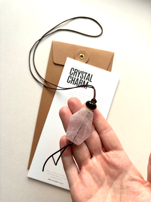 Long Statement Necklace Rose Quartz