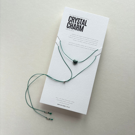 Crystal Charm Necklace | Emerald Heart