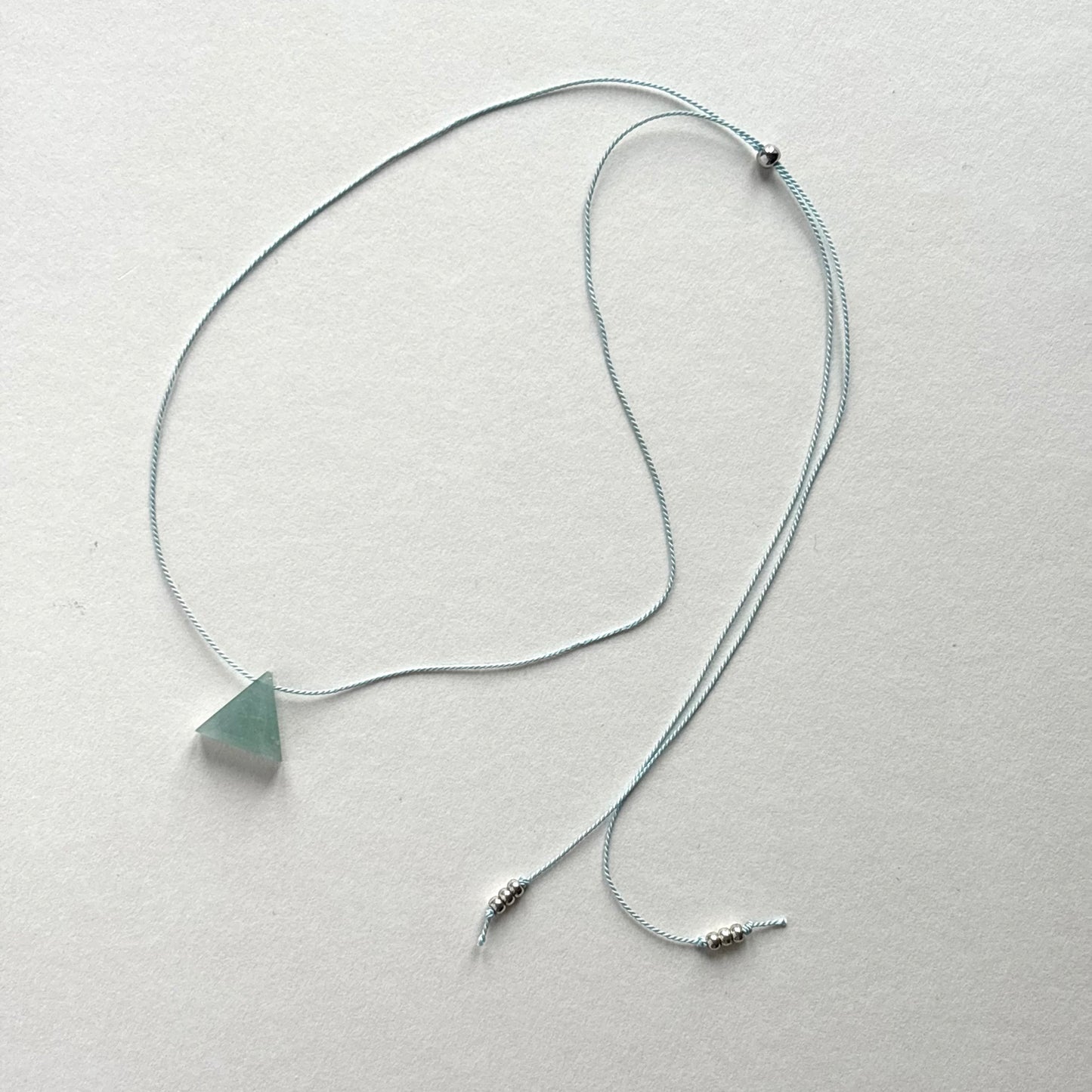 Crystal Charm Necklace | Aquamarine Pyramid