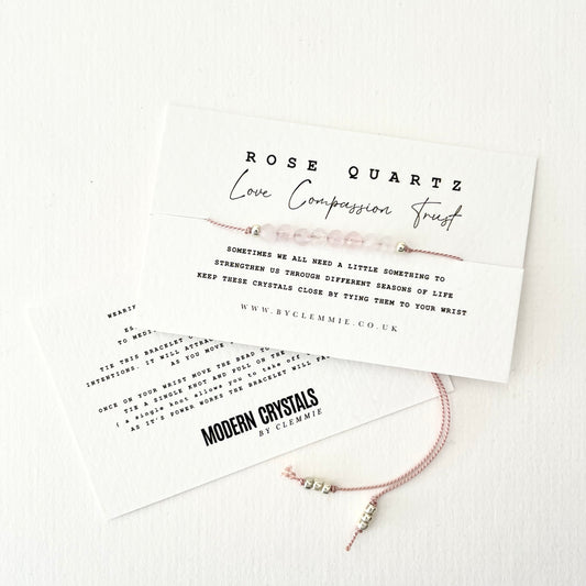 Tie-On Crystal Bracelet | Rose Quartz