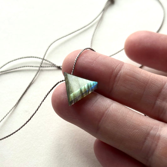 Crystal Charm Necklace | Labradorite Pyramid