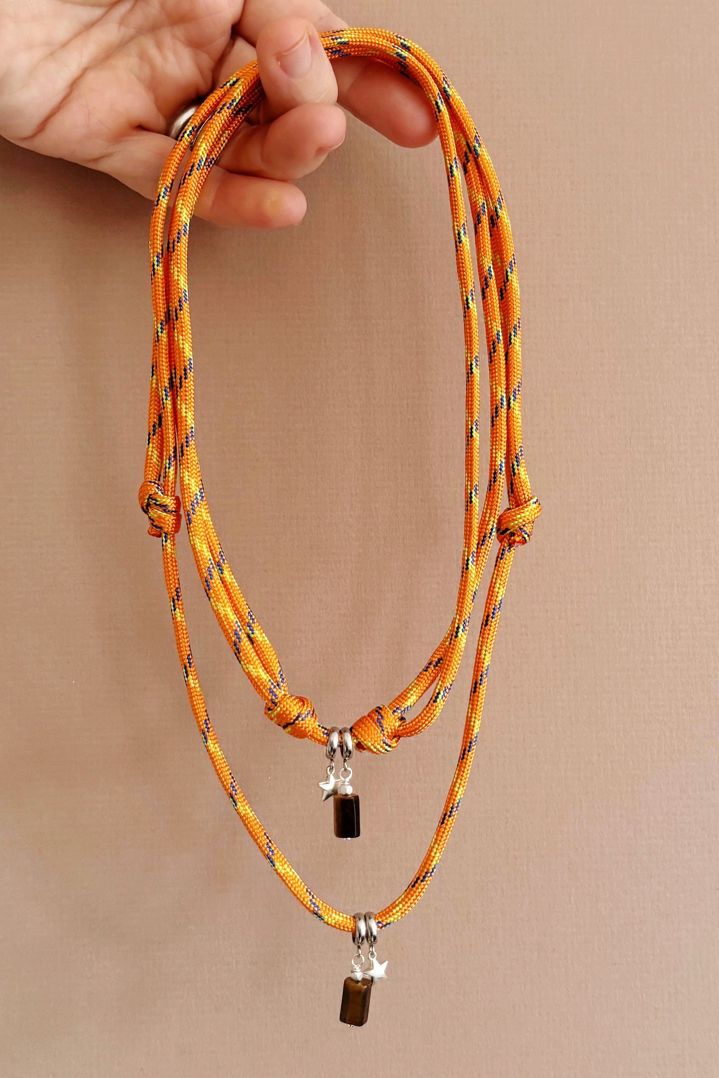 90's Chord Charm Necklace | Tigers Eye