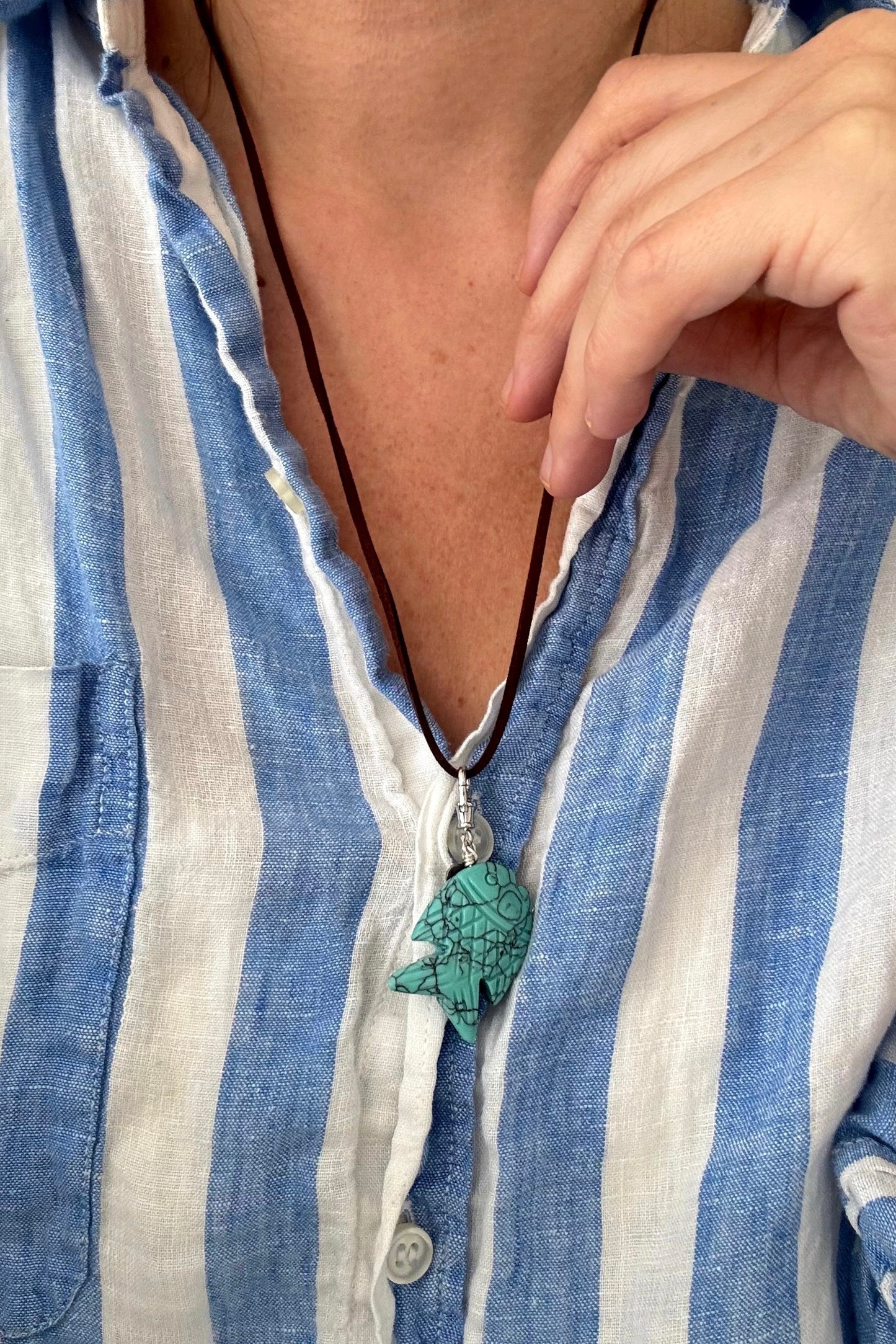 Turquoise Fish | Charm + String