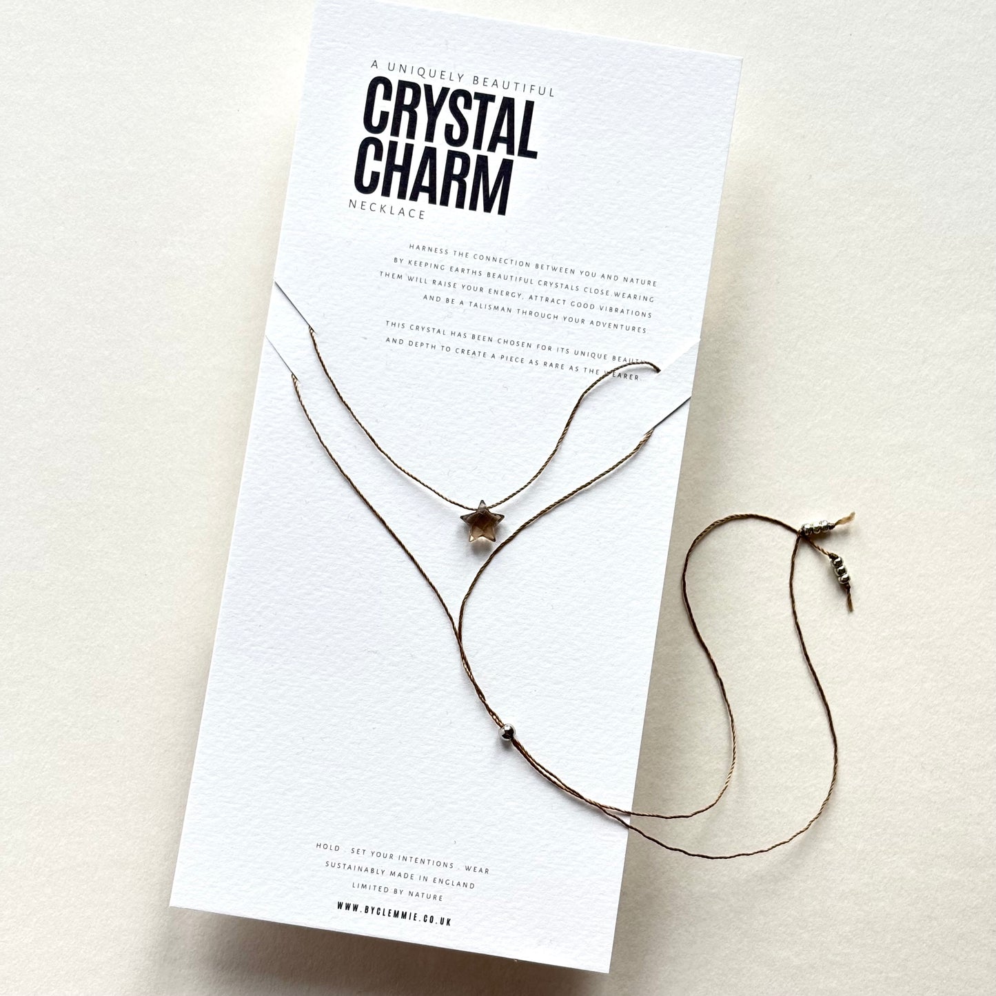 Crystal Charm Necklace | Smokey Star