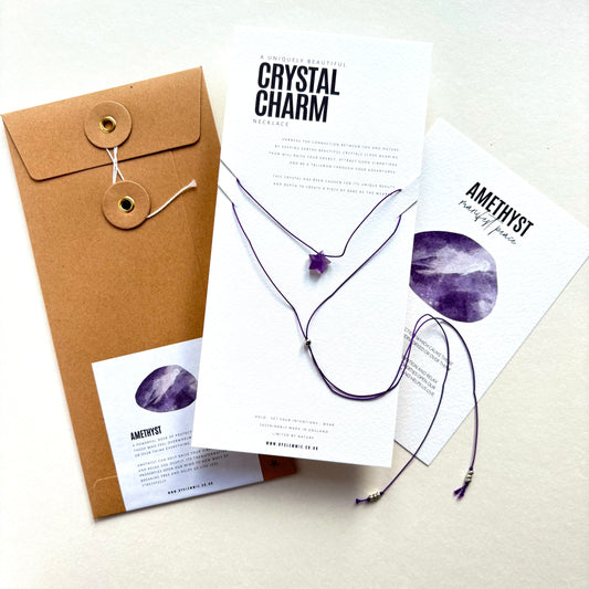 Crystal Charm Necklace | Amethyst Star