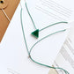 Crystal Charm Necklace | Emerald Pyramid