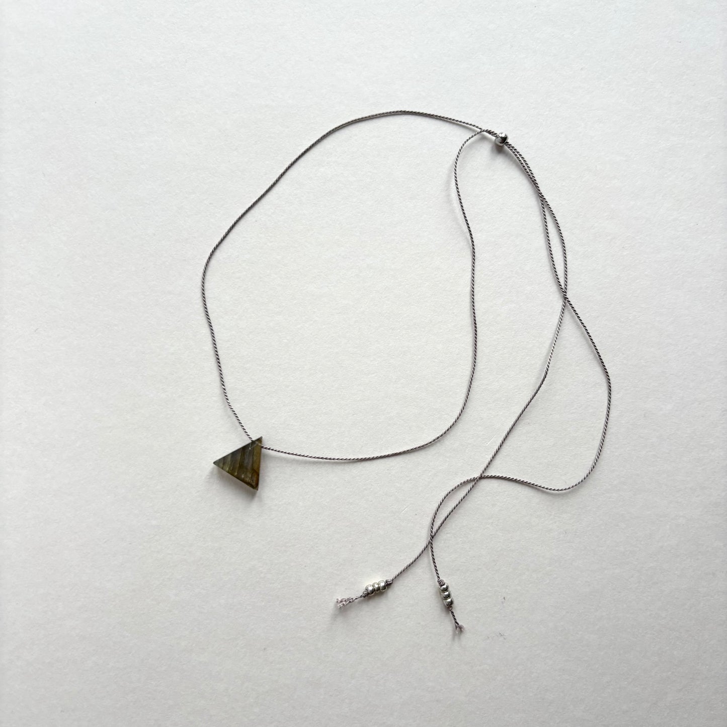 Crystal Charm Necklace | Labradorite Pyramid