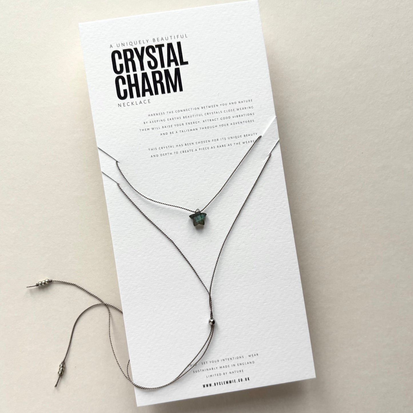 Crystal Charm Necklace | Labradorite Star