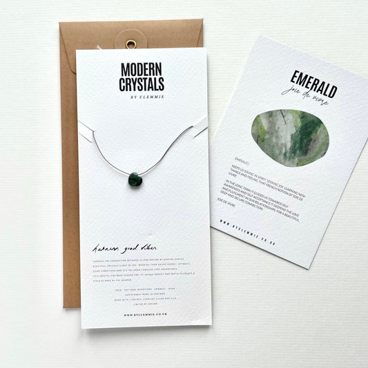 Crystal Charm Necklace | Emerald Heart