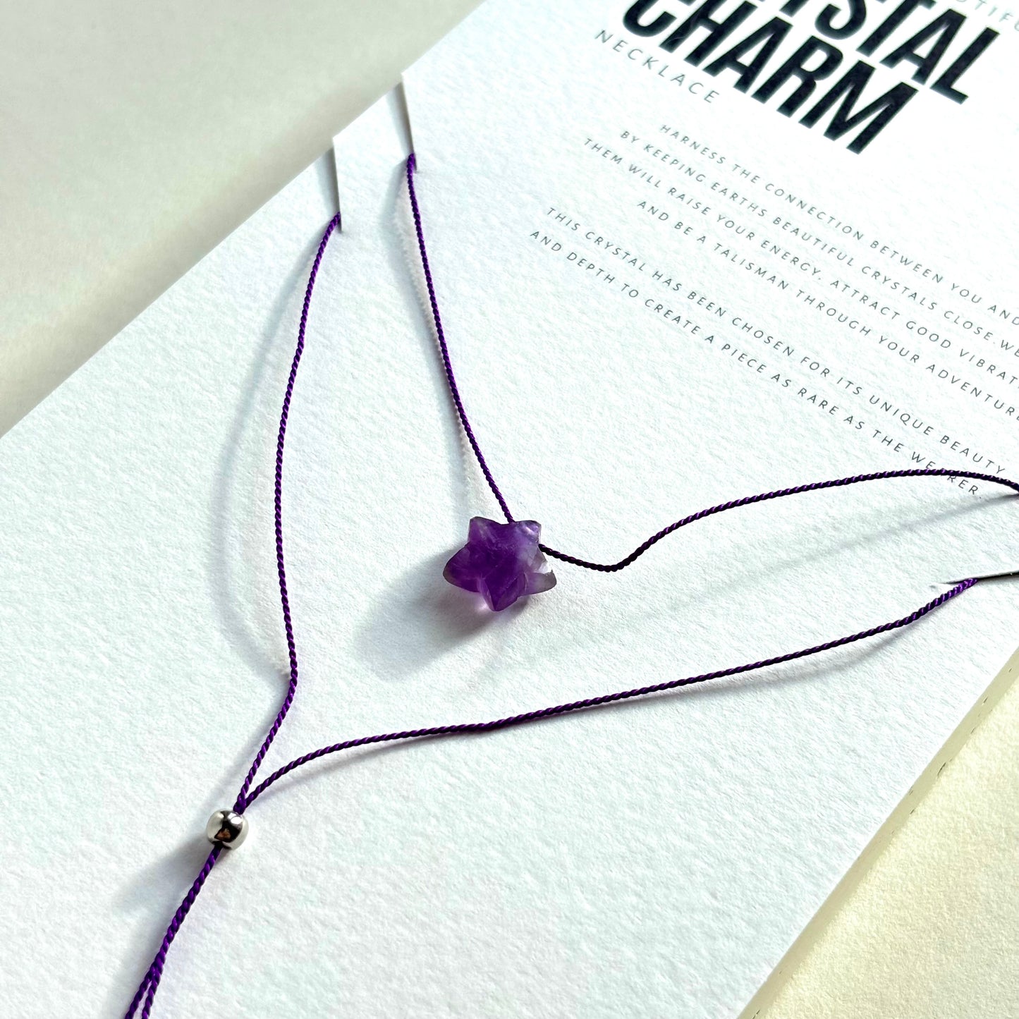 Crystal Charm Necklace | Amethyst Star