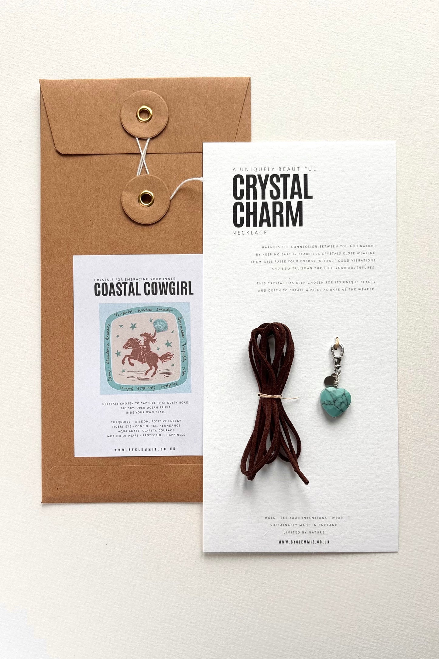 Turquoise Heart | Charm + String