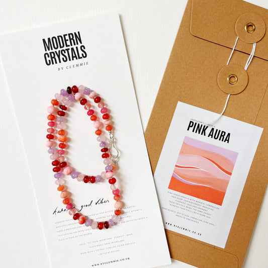 CRYSTAL NECKLACE  | Pink Aura Crystals