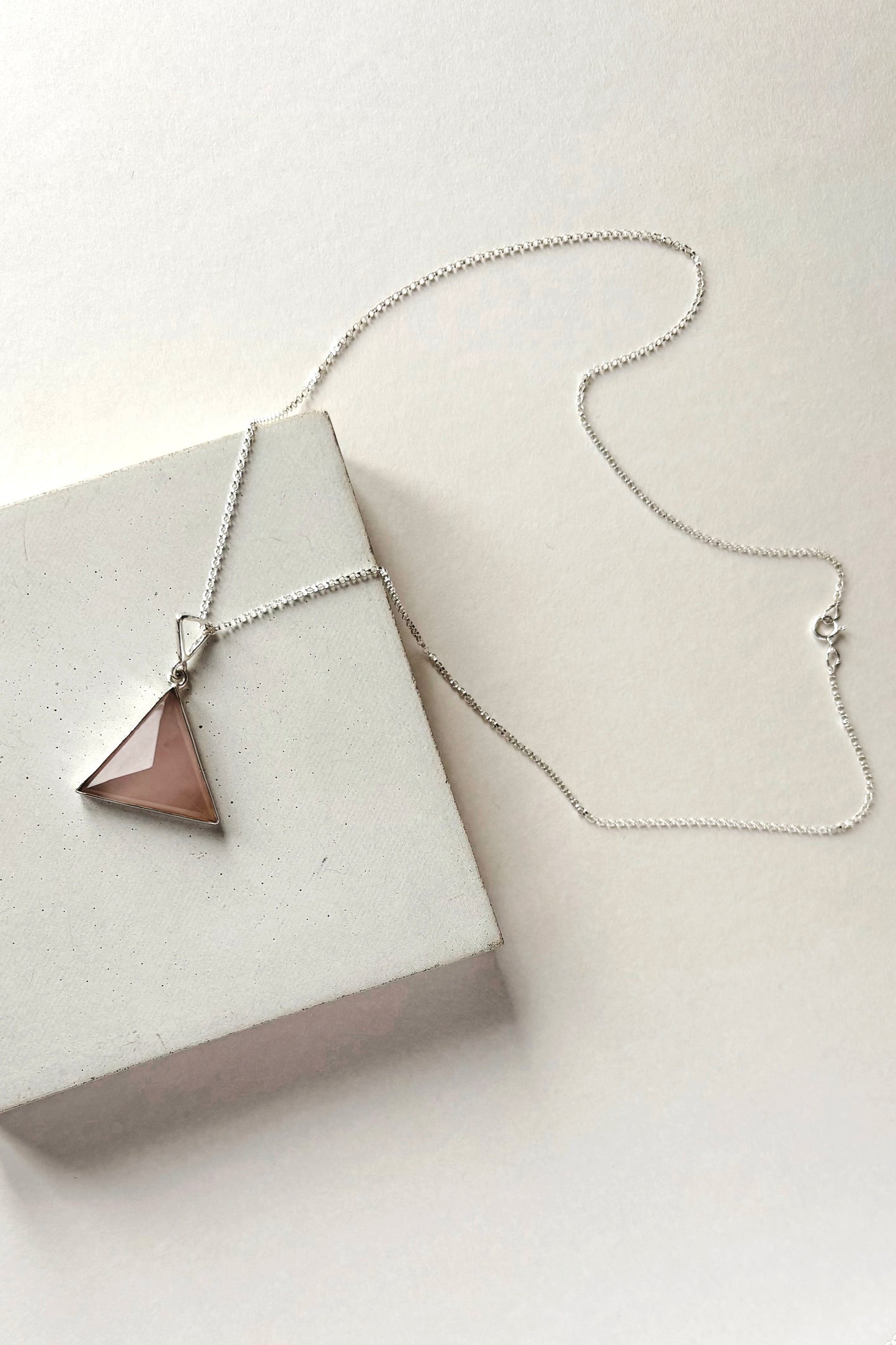 Pyramid Necklace - Rose Quartz