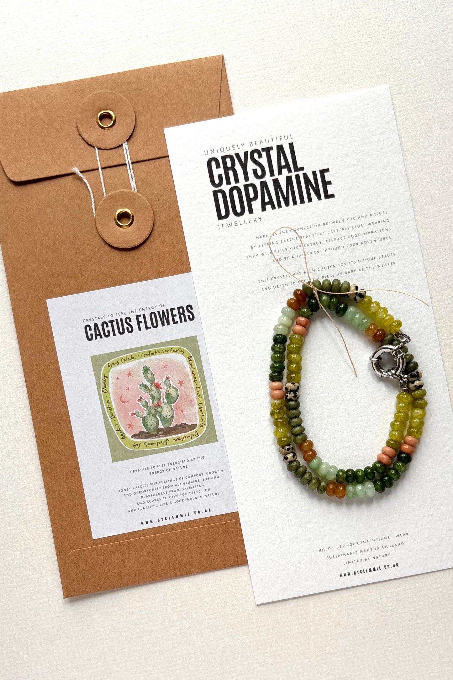 Bolt Clasp Necklace | Cactus Flowers