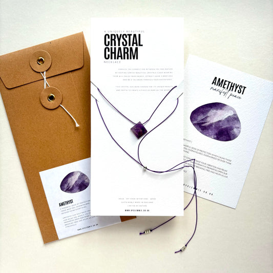 Crystal Charm Necklace | Amethyst Prism