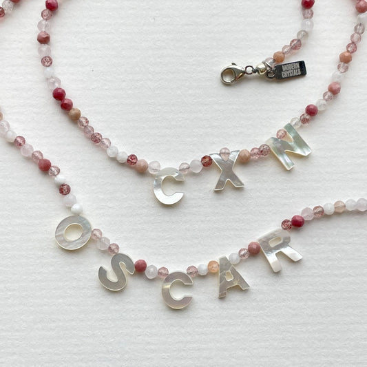 Crystal Word Pink Necklace | Customise Your Own