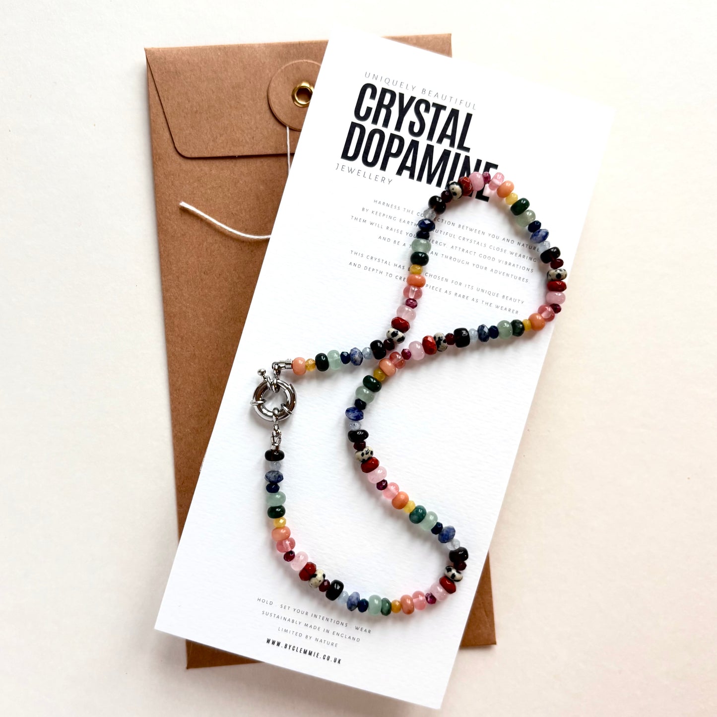 Bolt Clasp Necklace  | Earth Rainbow