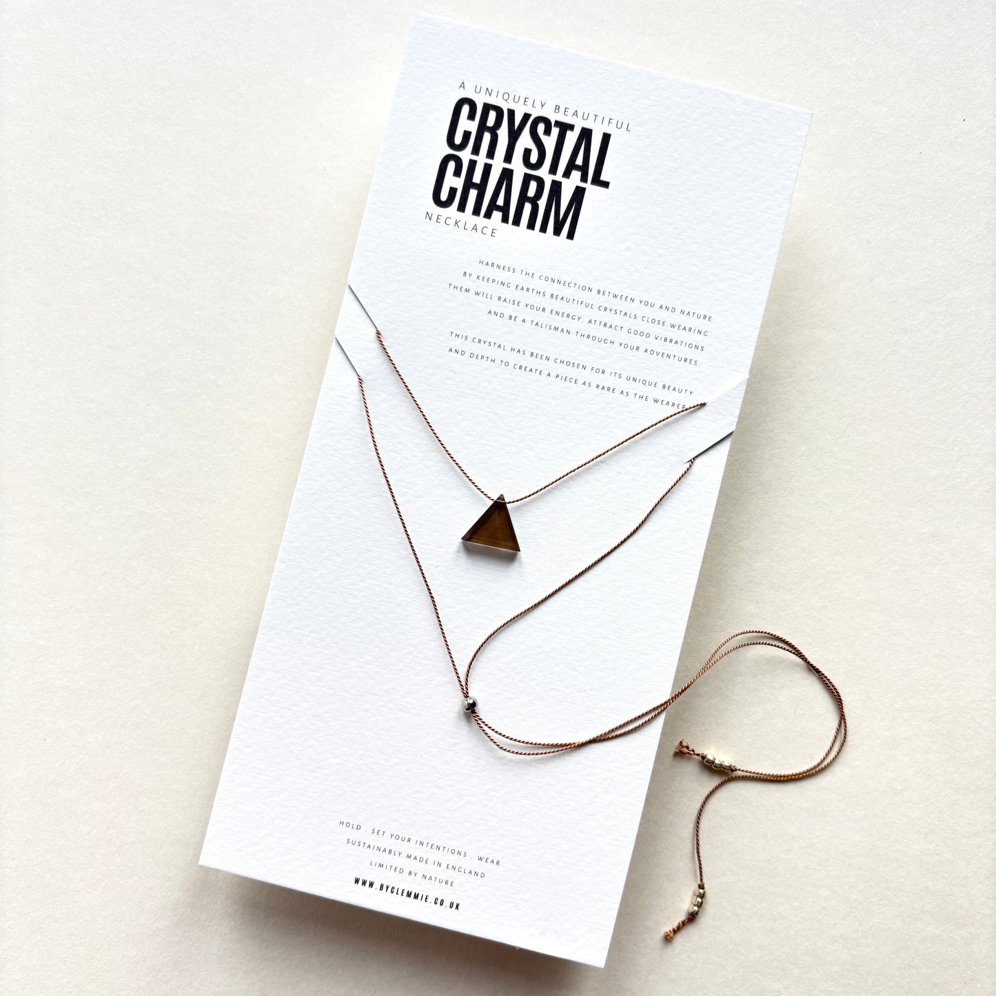 Crystal Charm Necklace | Smokey Pyramid