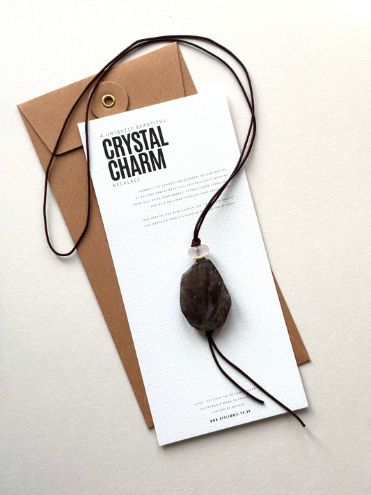 Long Statement Necklace Smokey Quartz