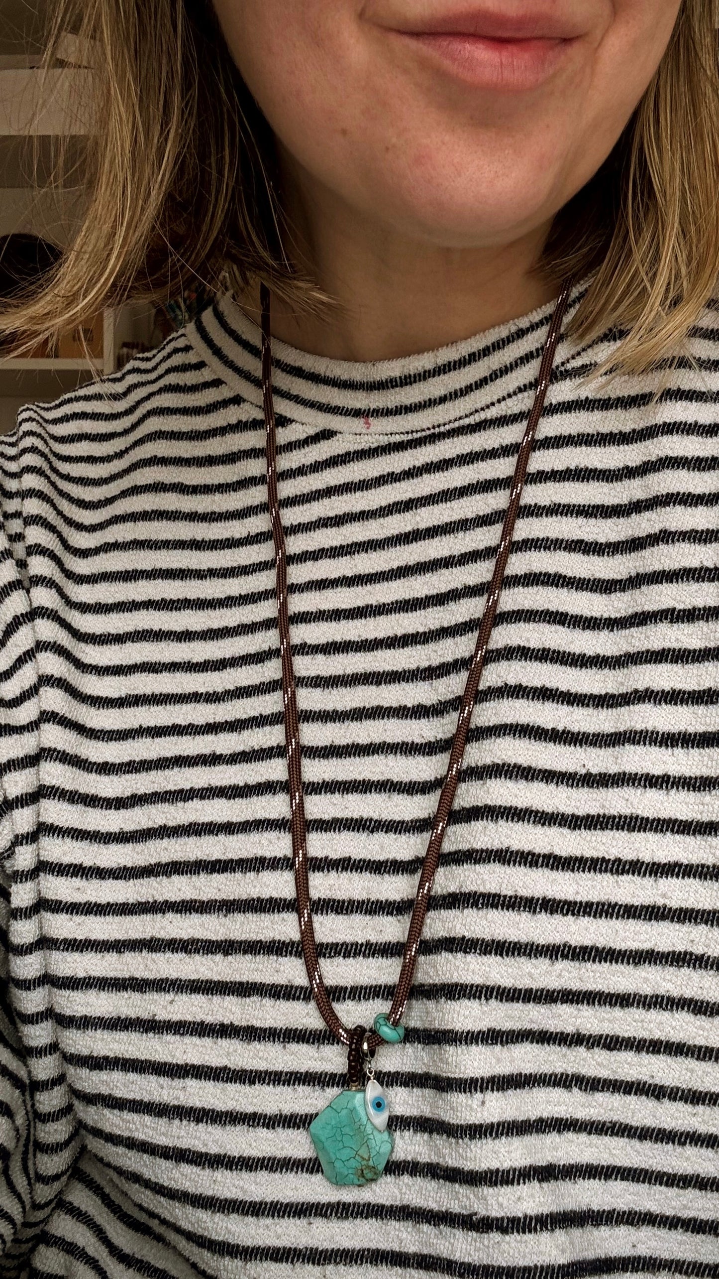 90's Chord Charm Necklace | Turquoise