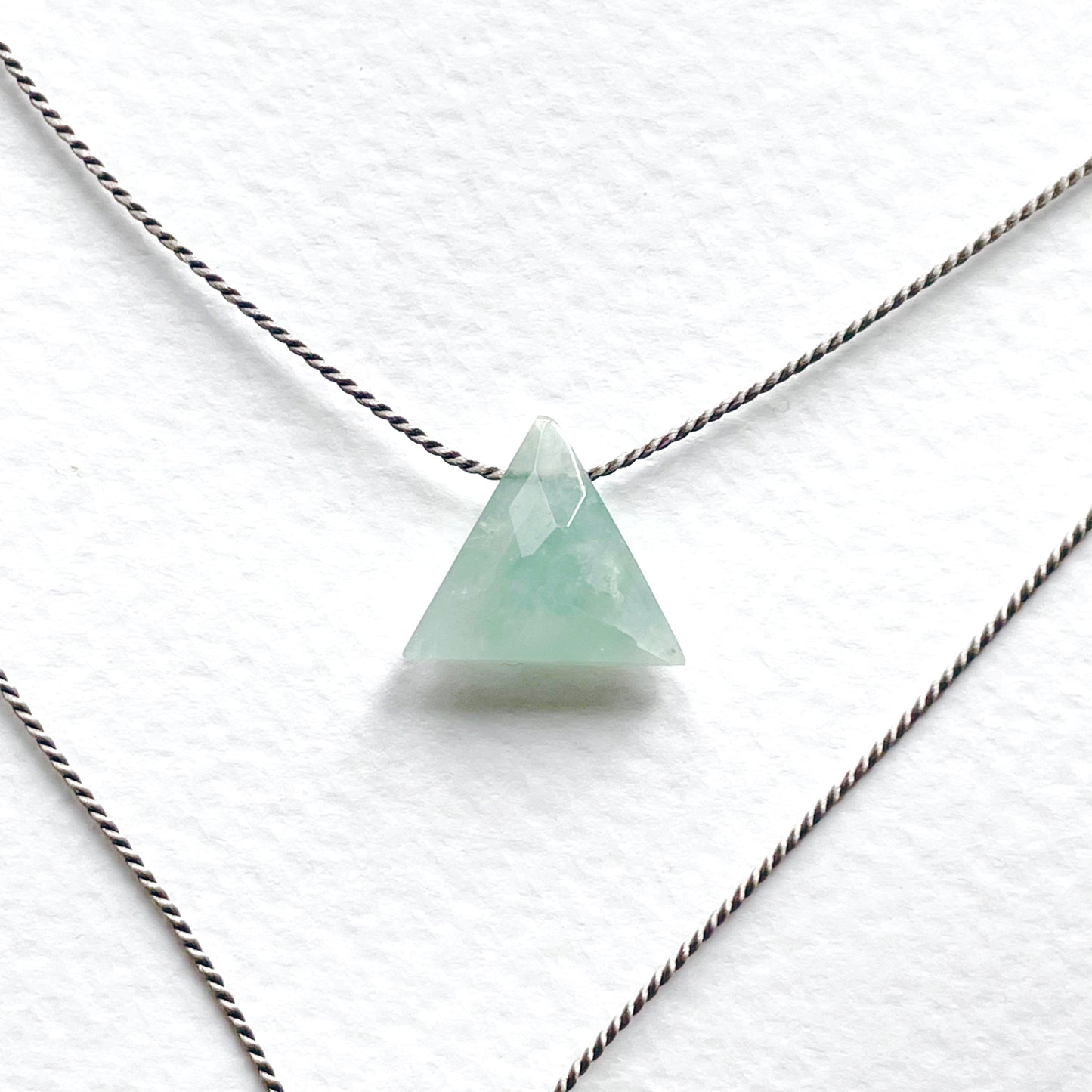 Crystal Charm Necklace | Aquamarine Pyramid