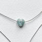 Crystal Charm Necklace | Aquamarine Heart