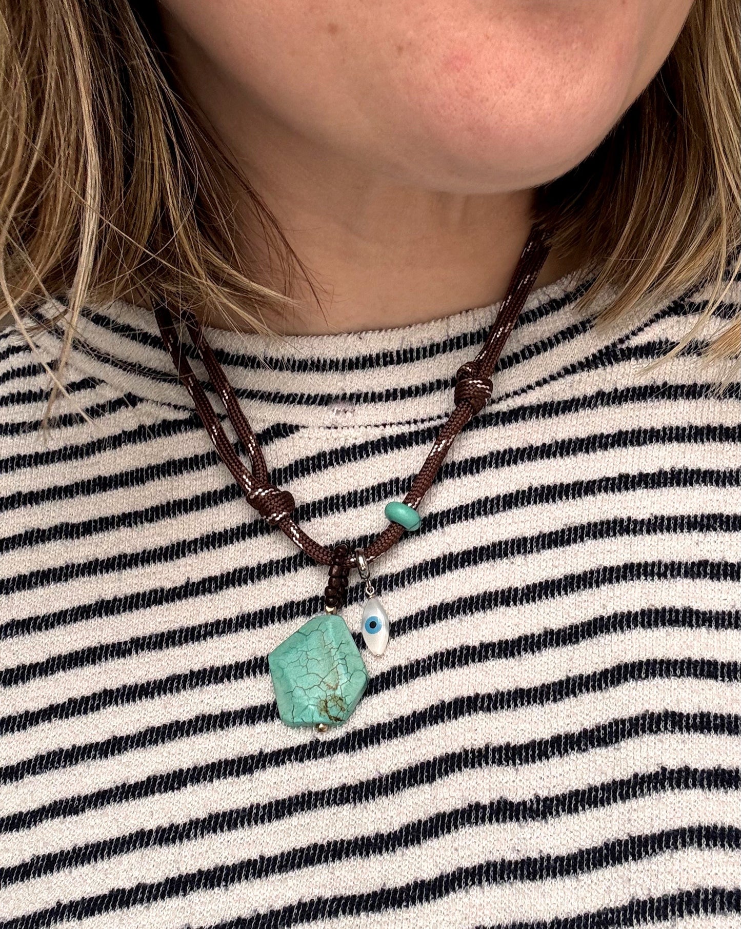 90's Chord Charm Necklace | Turquoise