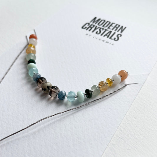 Adjustable Crystal Candy Necklace  | Earth Rainbow