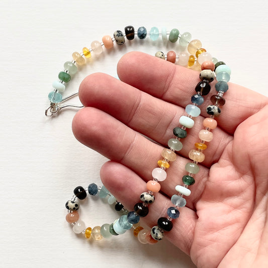 Crystal Candy Necklace  | 18" Long | Earth Rainbow