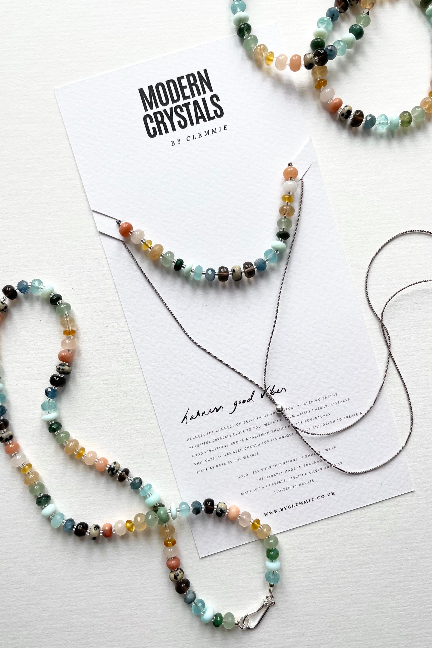 Adjustable Crystal Candy Necklace  | Earth Rainbow