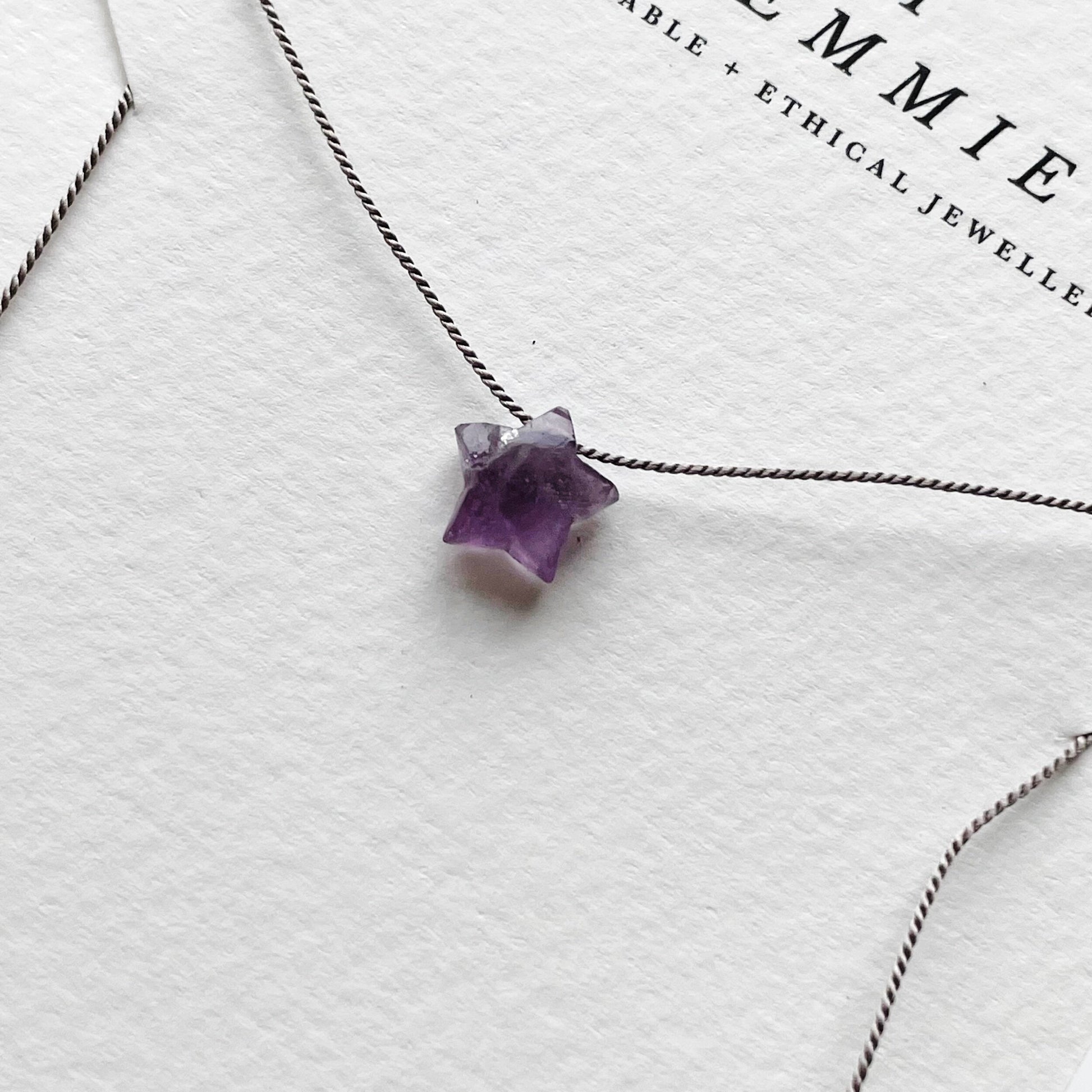 AMETHYST STAR | Dainty Crystal Charm Necklace