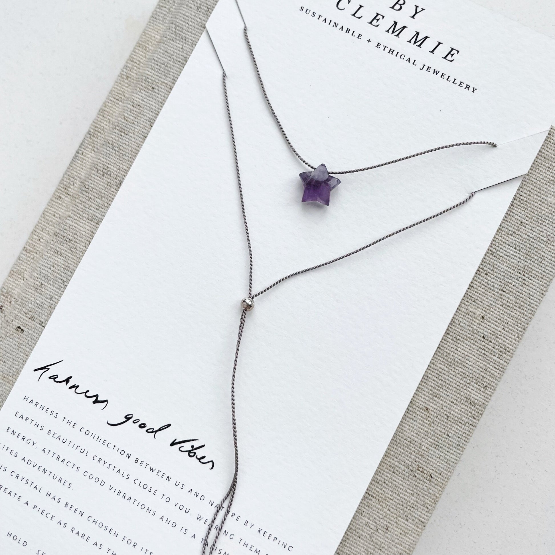 AMETHYST STAR | Dainty Crystal Charm Necklace