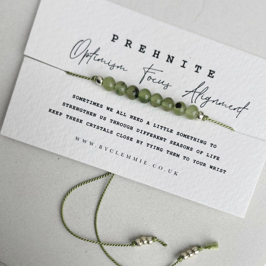 PREHNITE | Tie On Crystal Bracelet