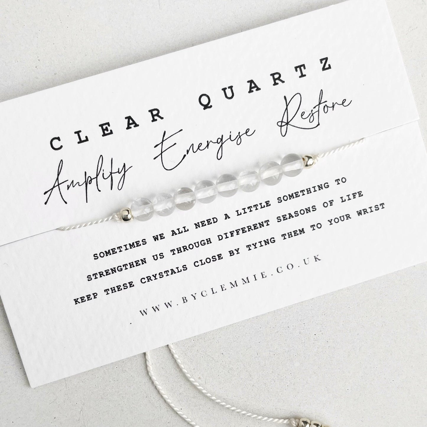 CLEAR QUARTZ | Tie On Crystal Bracelet