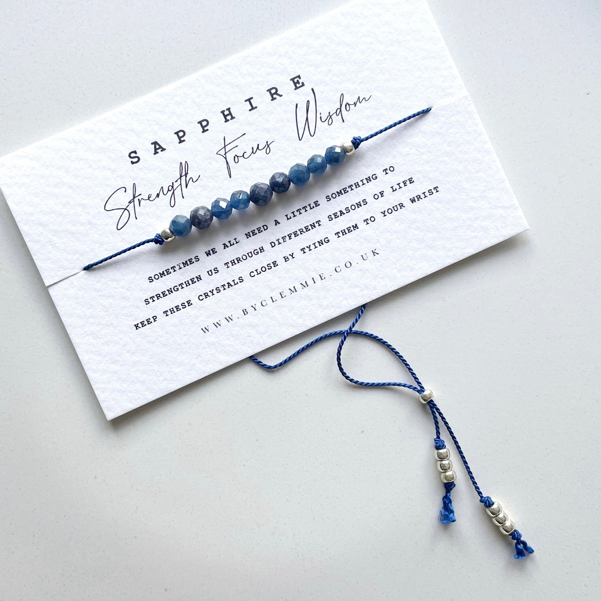SAPPHIRE | Tie On Crystal Bracelet