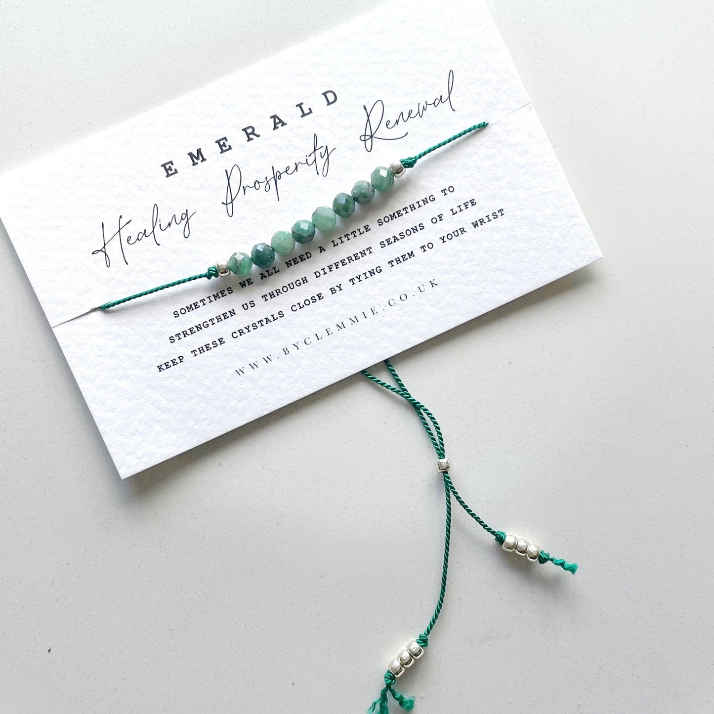 EMERALD | Tie On Crystal Bracelet