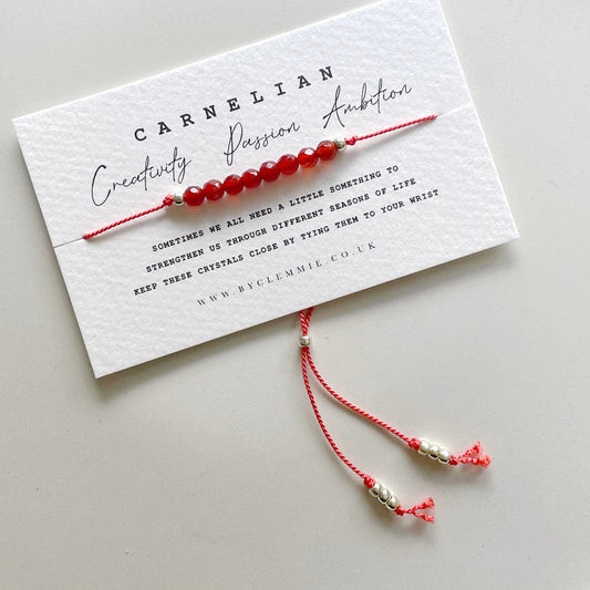 CARNELIAN | Tie On Crystal Bracelet