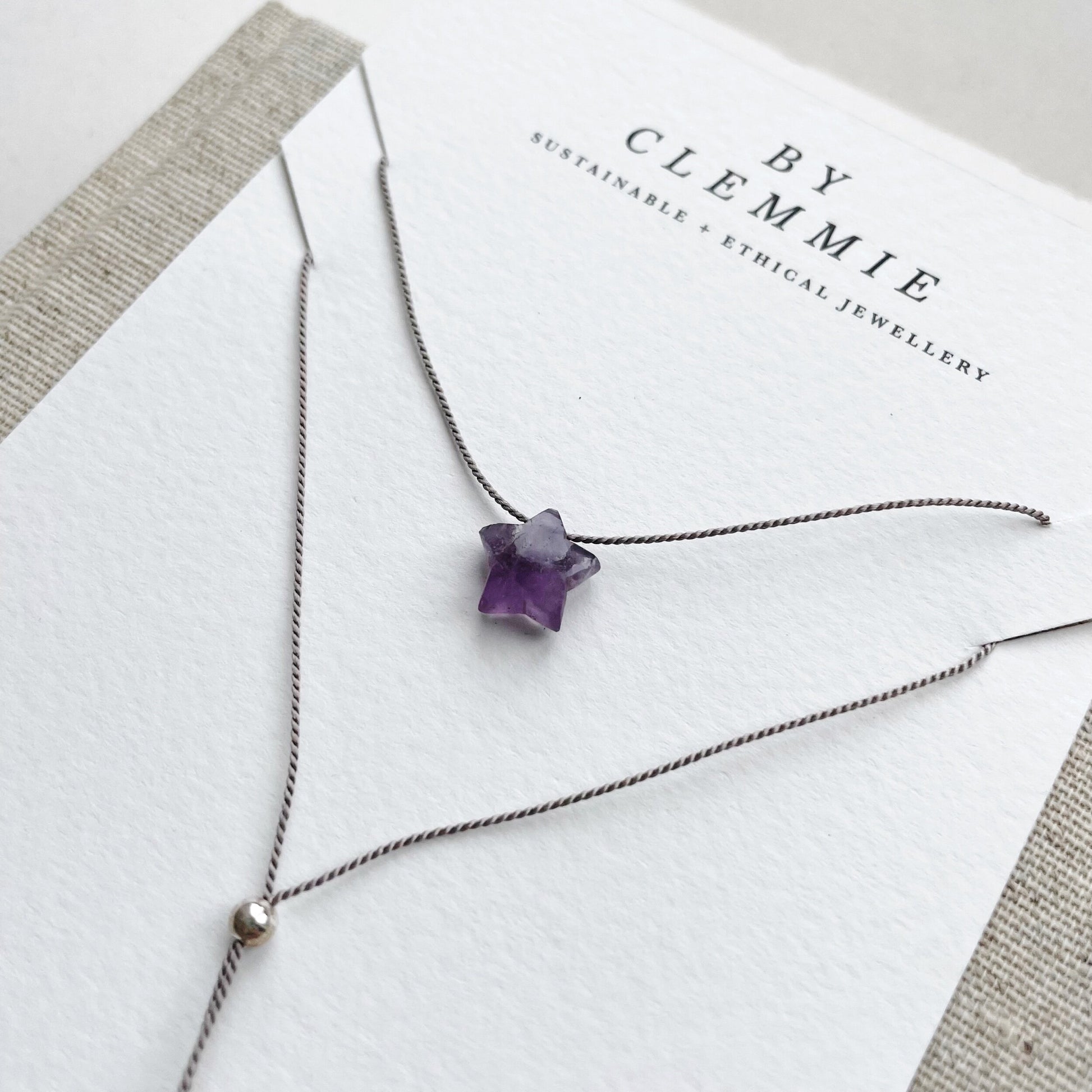 AMETHYST STAR | Dainty Crystal Charm Necklace