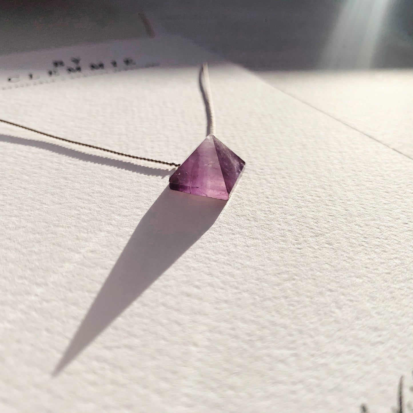 ADJUSTABLE SILK NECKLACE | AMETHYST PRISM