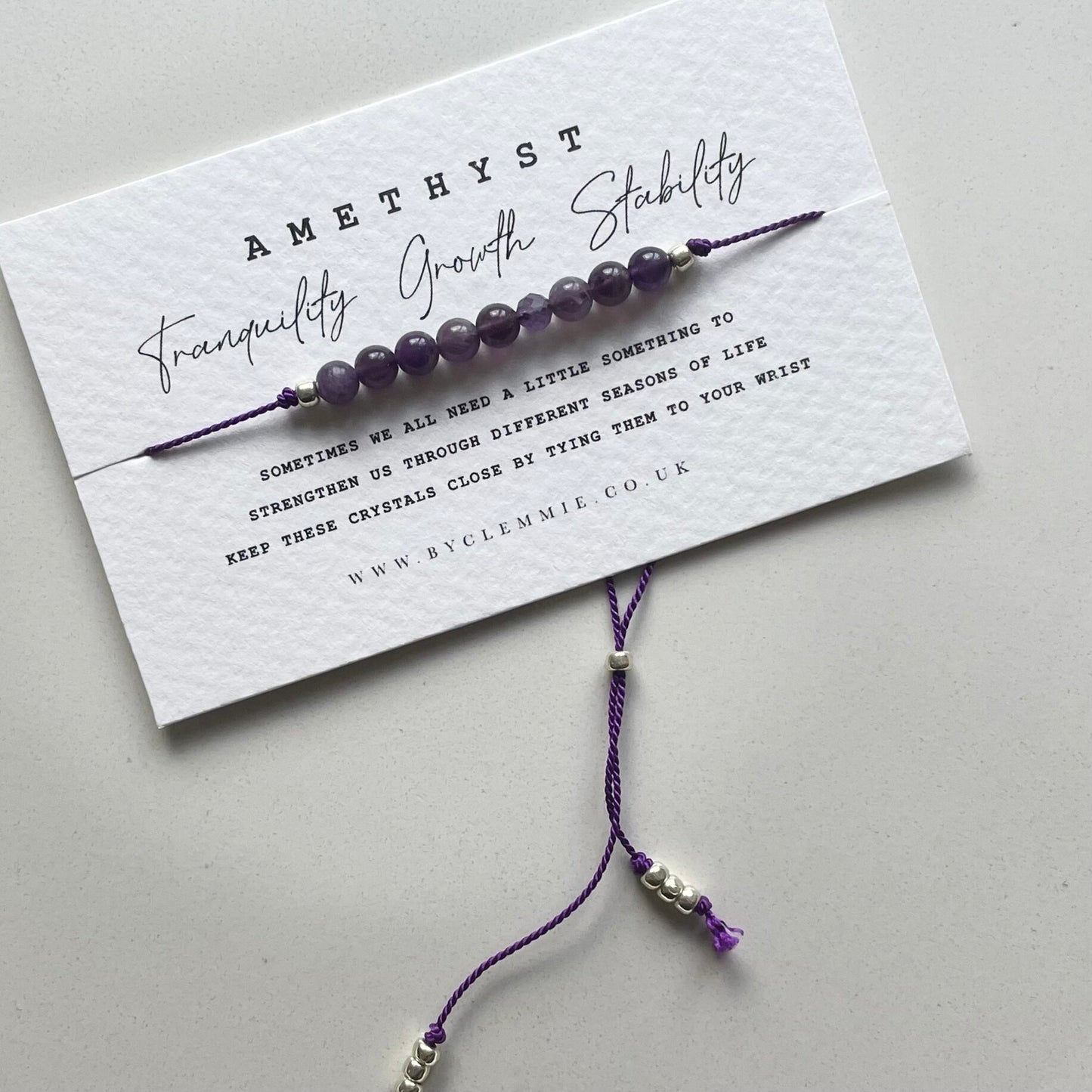 AMETHYST | Tie On Crystal Bracelet