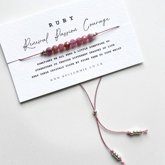 RUBY | Tie On Crystal Bracelet