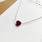 Silk Charm Necklace | Ruby Heart