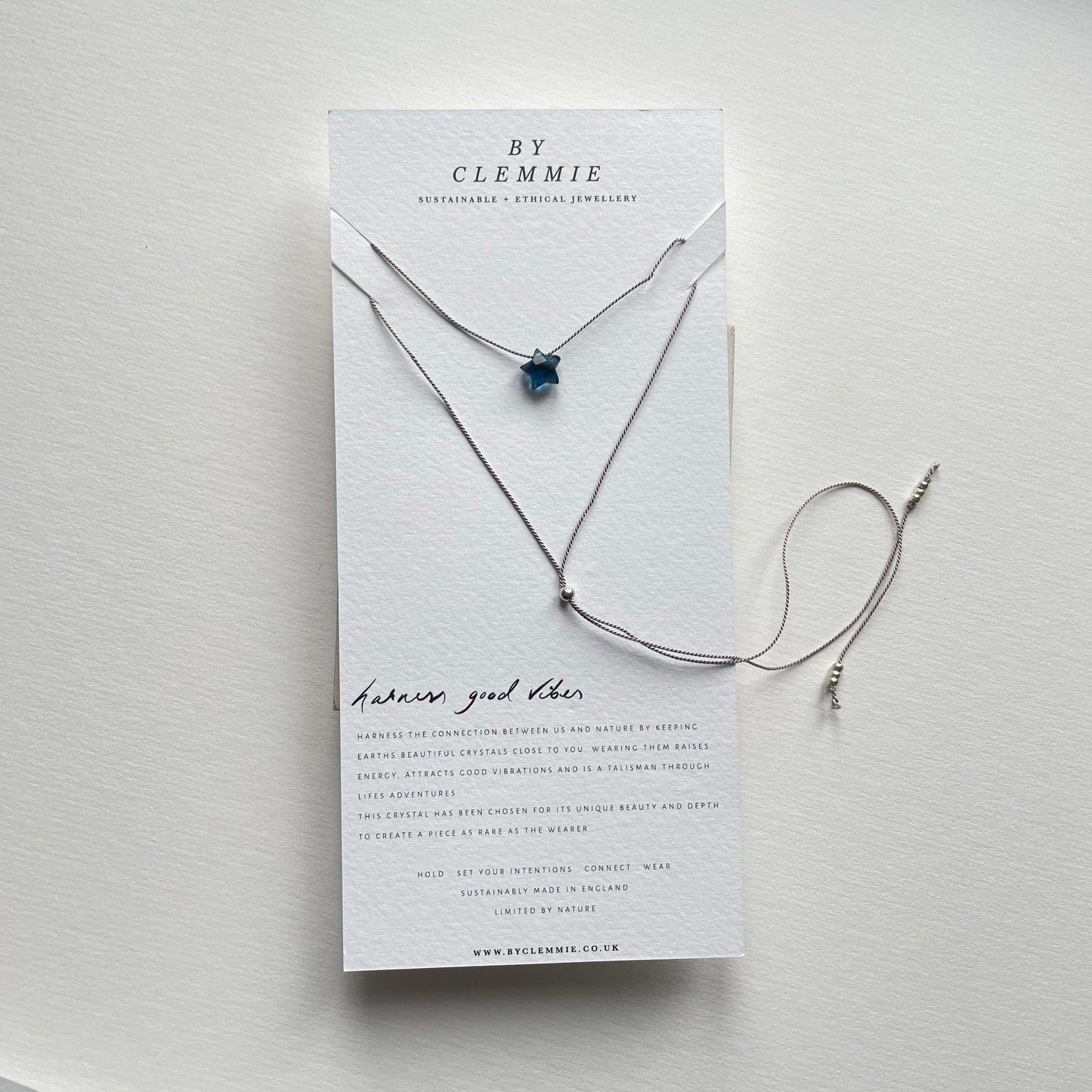 Crystal Charm Necklace | Blue Topaz Star