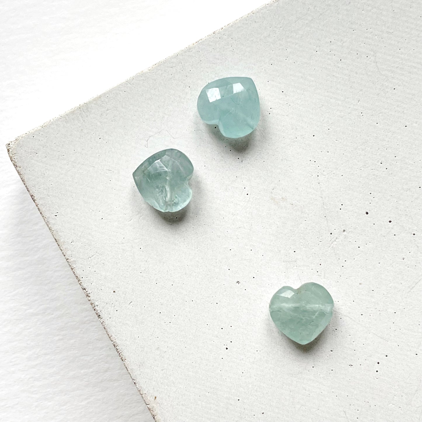 Silk Charm Necklace | Aquamarine Heart