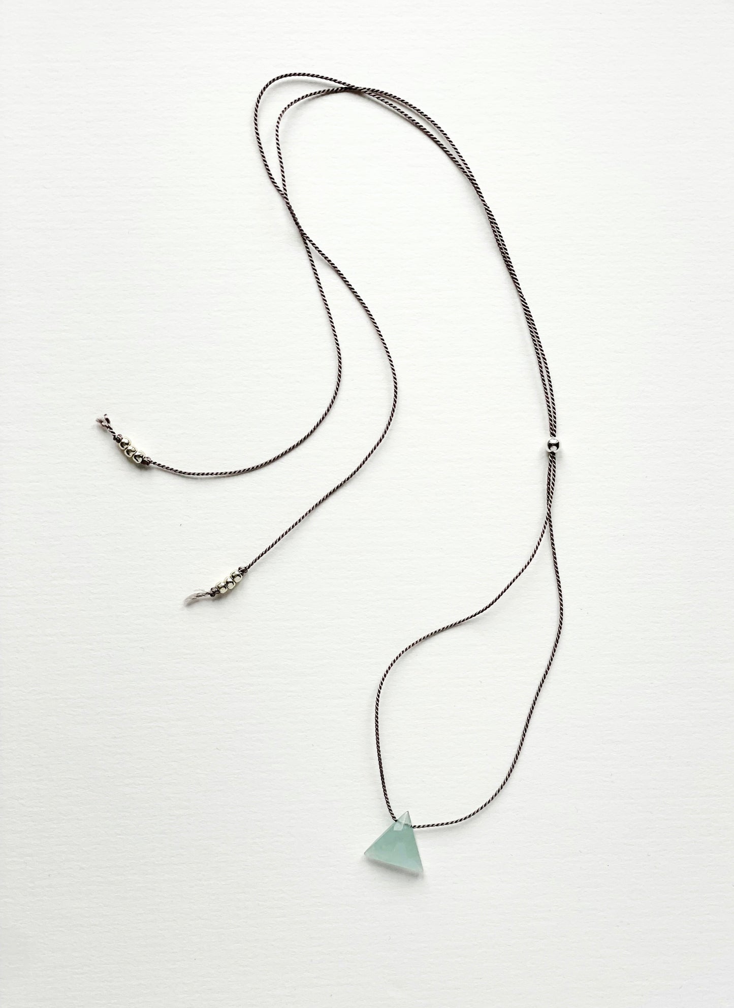 Crystal Charm Necklace | Aquamarine Pyramid